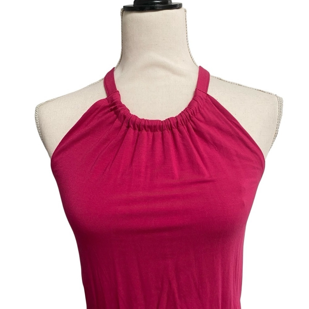Rachel Zoe Fuchsia Pink Halter Maxi Dress Tiered Hem NWT Size Small - Picture 3 of 14
